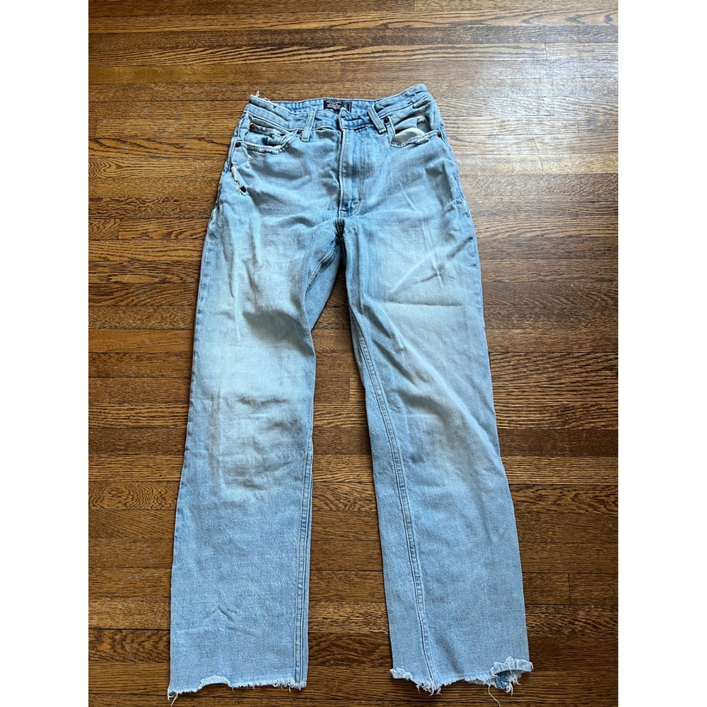 Abercrombie & Fitch Zoe Natural Rise Ankle Straight Jeans Light Wash 4R